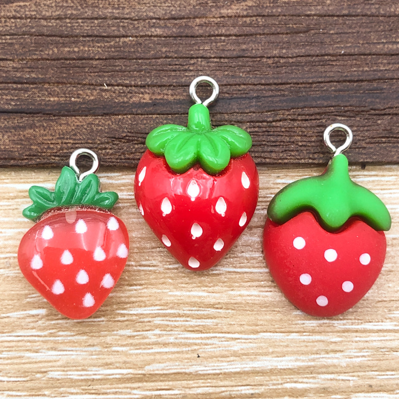 2g Weight Pendant Jewelry Making Type DIY Ornament Accessories Classification 10 Models Per Model 1, 10/Pack Quantity Resin Material Strawberry, Mushroom Pattern All Seasons Season Epoxy Design Cute Style 10 Models Per Model 1, 10/Pack Resin Strawberry Mushroom Pendant 4