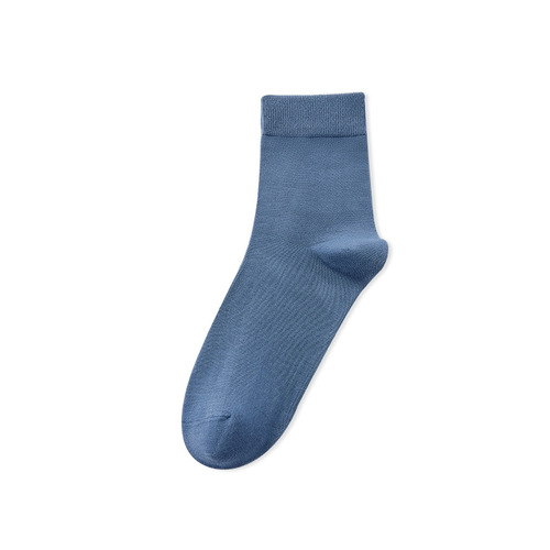 Pure Cotton Socks for Men - Spring and Autumn Season, Mid-Calf Length, Business Style, Deodorant, Absorbent, Antibacterial, Plain Color, Long Socks for Men