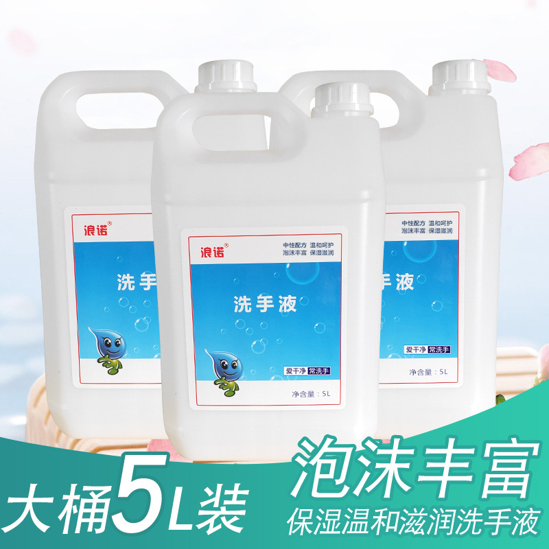 5L大桶装洗手液 浪诺家用学校酒店宾馆香氛洗手液厂家批发补充液|ms
