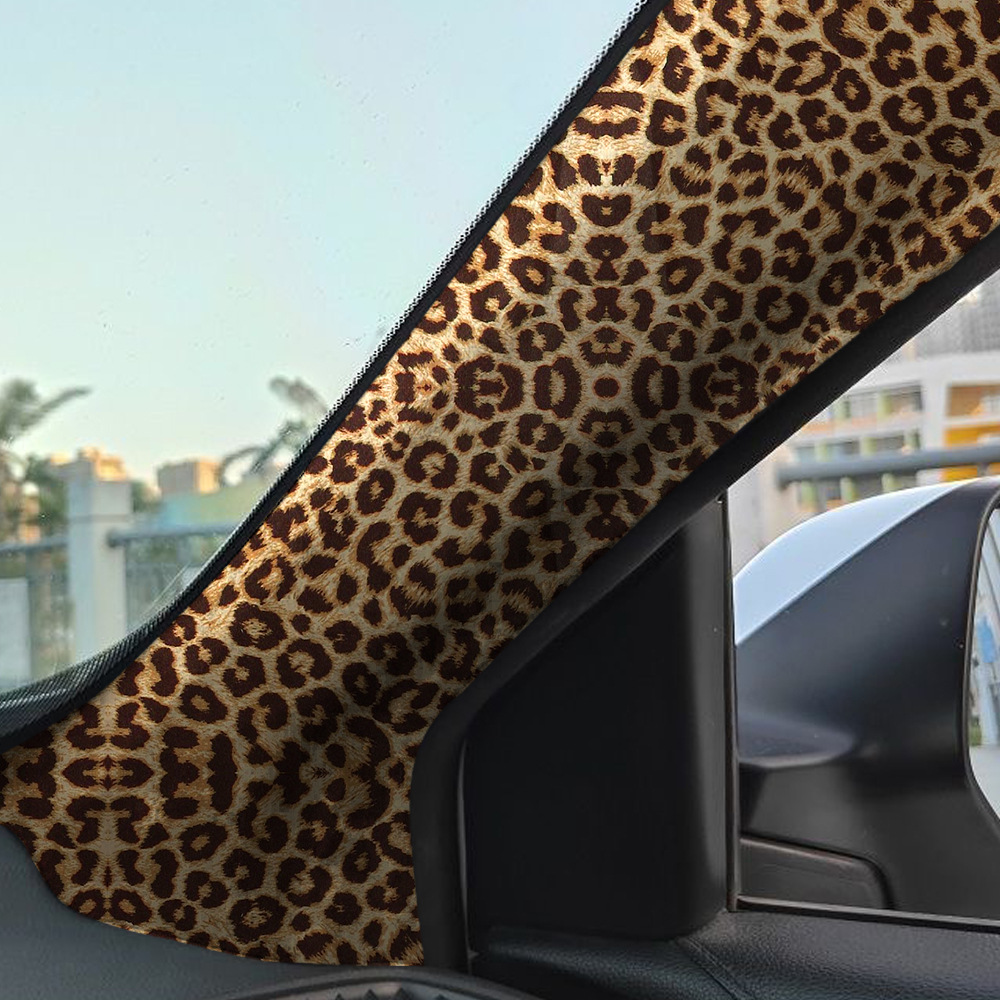 Cross-Border Car A/B Pillar Universal Self-Adhesive Leopard Print Fabric National Trend Modification Personalized Interior Accessories Film