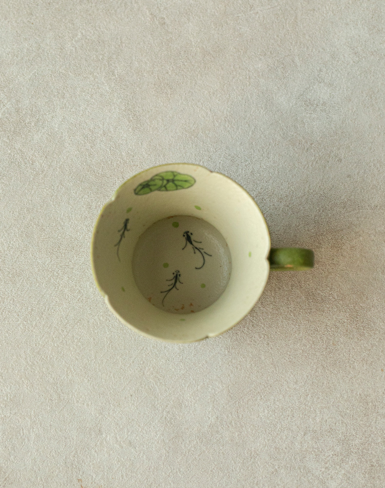 Handbemalte Keramik Kaffeetasse Mit Untertasse Und Goldrand_voghion.com