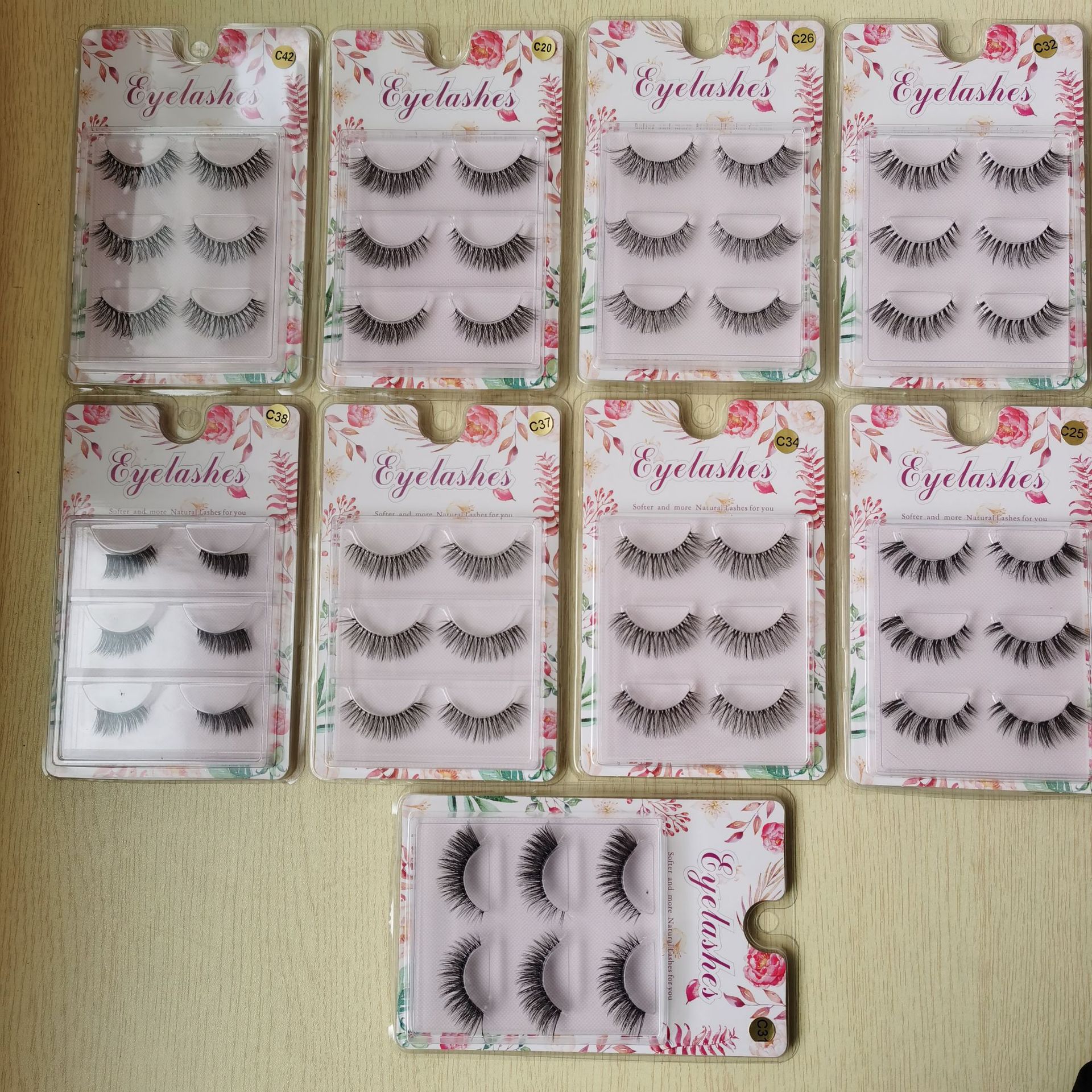 Classic Style Solid Color High-Grade Fiber False Eyelashes 1 Set display picture 2