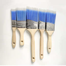 厂家直售油漆刷五件套蓝白绘画长柄斜角刷水漆乳胶漆描边收边毛刷