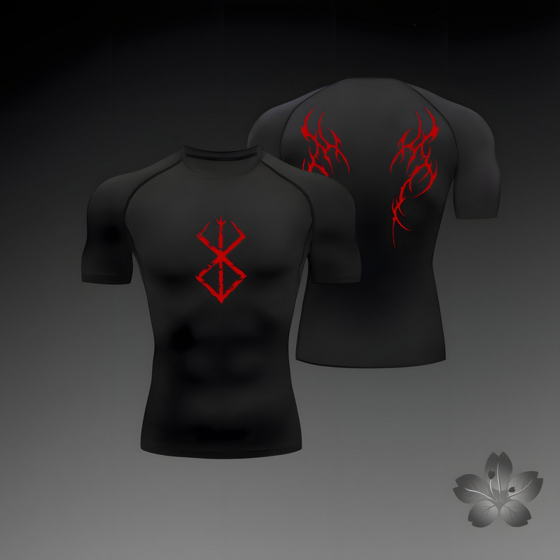 2026 New Cross-Border Quick-Drying Short-Sleeved T-Shirt Half-Sleeved Tight-Fitting Breathable Fitness Sweat-Absorbent Quick-Drying Running Sports Top