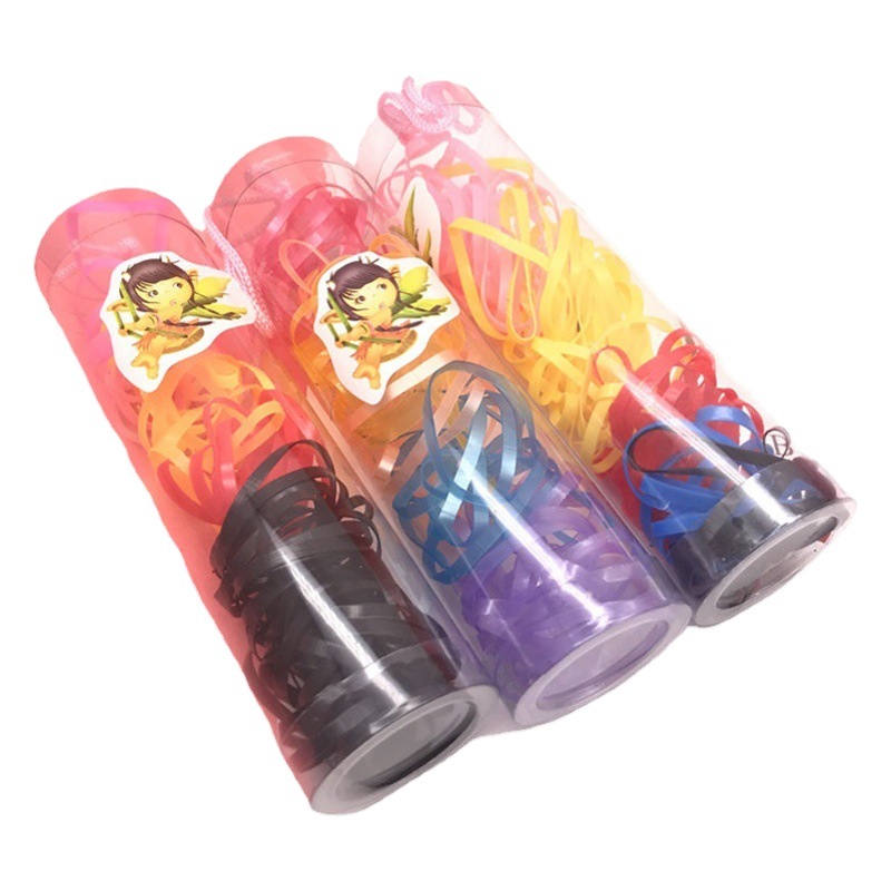 Banda de barril de doble capa para niños desechable fuerte tirón constantemente anillo de pelo anillo de cabeza un yuan dos yuanes tienda cabeza accesorios suministro