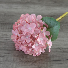 仿真油画绣球单枝小号欧式绢花客厅餐桌摆件酒店婚庆插花摄影道具