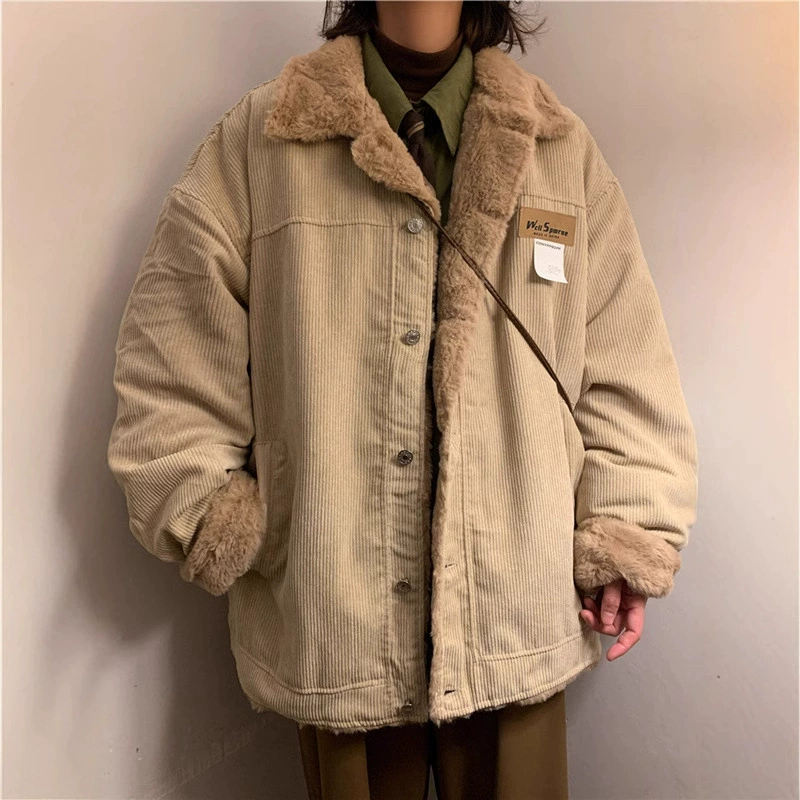 Зимнее пальто из овечьей шерсти и утолщения