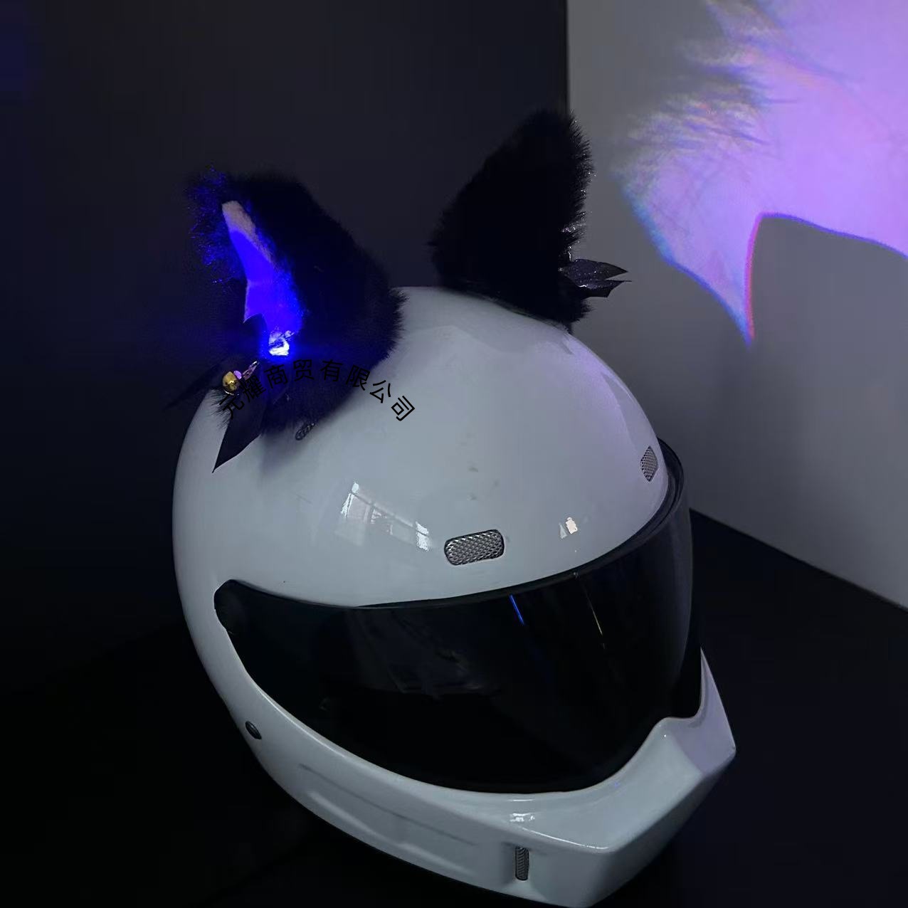 3D Luminous Cat Ear Helmet Decoration Motorcycle Ski Helmet Accessories