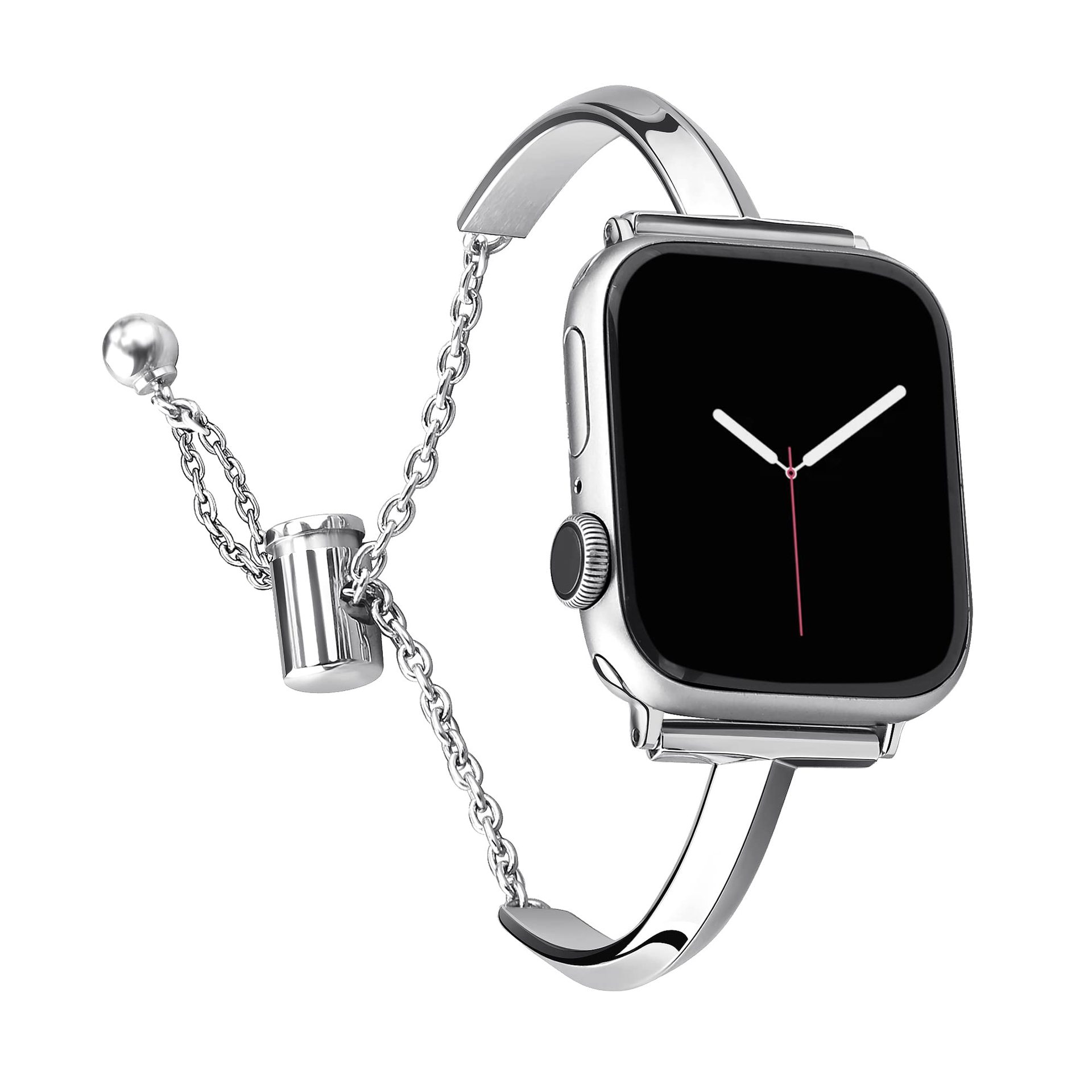 適用蘋果S8手錶帶Applewatch 小香風手鐲款簡約金屬iwatch se錶帶