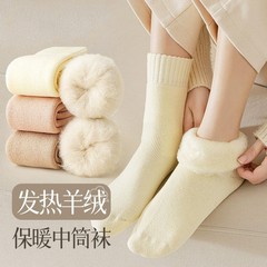 保温靴下の子供は秋冬に厚いベルベット靴下のストッキングの冬の雪地靴のストッキングの軽い暖かい月の靴下を厚くした