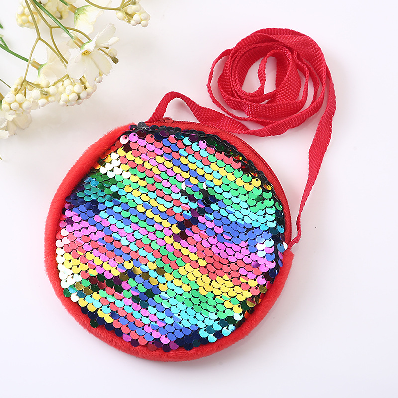 Women's Solid Color Cloth Sequins Zipper Kids Wallets display picture 6