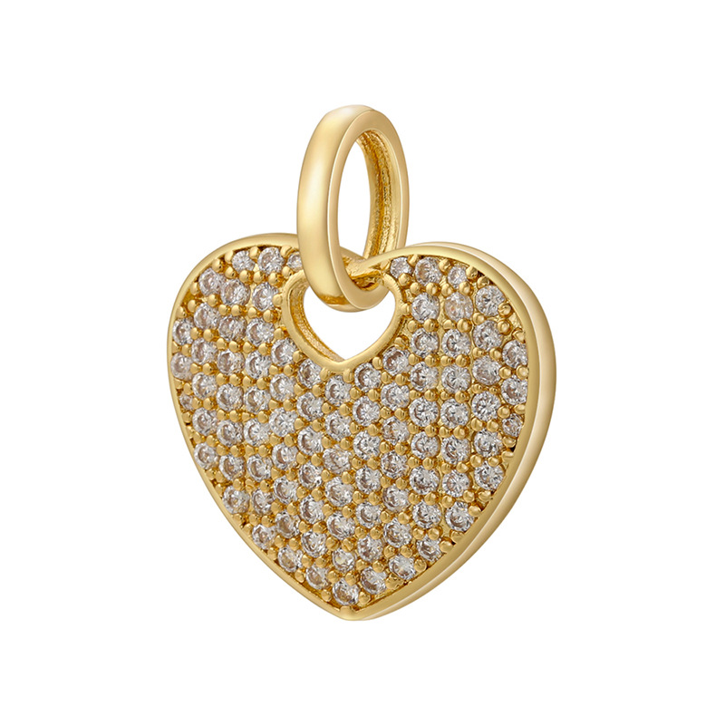 DIY Jewelry Accessories Classification 1 Piece Quantity 1 Piece Copper Zircon Heart Shape