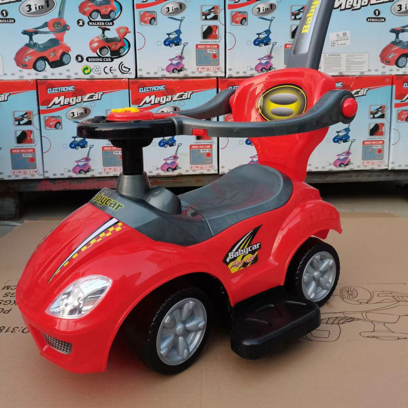Carrito Deslizante de Cuatro Ruedas Antivuelco para Niños 1-3 Años de Plástico