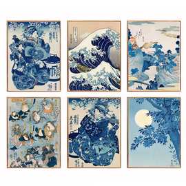 日本葛饰北斋展览海报JIT代发来图打印装饰画外贸入仓货源Shopee