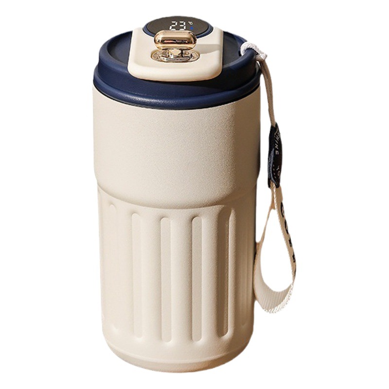 Taza de vacío de medición de temperatura inteligente de alto aspecto 316 de acero inoxidable taza de café portátil de coche portátil taza de regalo al por mayor