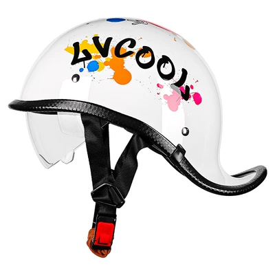 electric motorcycle helmet lightweight, Motosiklet kaskı (dəbilqə) - 006-digital-graffiti-with-lens-m