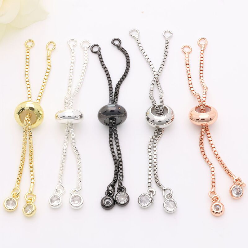 Gold-Plated Copper High-Color-Retention Universal Zipper Bracelet Extension Chain with Silicone Beads, Adjustable and Retractable Necklace Accessory Gold-Plated Copper High-Color-Retention Universal Zipper Bracelet Extension Chain with Silicone Beads, Adjustable and Retractable Necklace Accessory