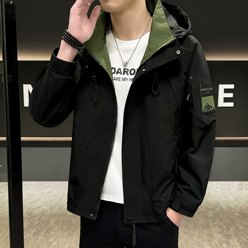 Штурмовая мужская куртка весна и осень 2025 новая модель красивая красивая наружная куртка с капюшоном мужская одежда