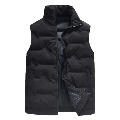 Men's  New Down Vest, Stand-up Collar, White Goose Down, Trendy Warm Leisure Jacket for Autumn and Winter
