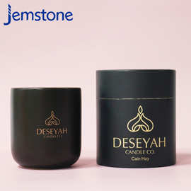 源头厂家精油圆筒纸盒蜡烛罐玻璃杯黑色纸筒包装盒圆纸筒通用包装