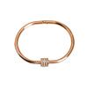 Advanced women's bracelet stainless steel, zirconium, jewelry, golden accessory, high-end, light luxury style, pink gold