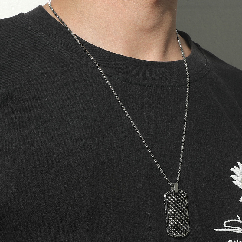 wholesale retro brand pendant titanium steel necklace Nihaojewelry