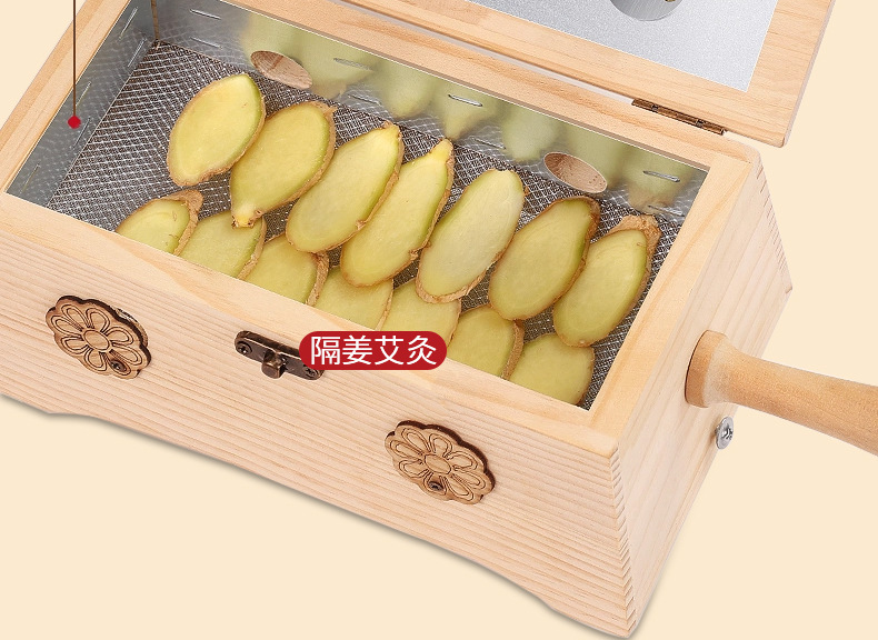 Wooden Moxa Box Full Body Moxibustion Burner Ai Jiu He Solid Wood Anti-Scald Moxa Stick Holder specifications