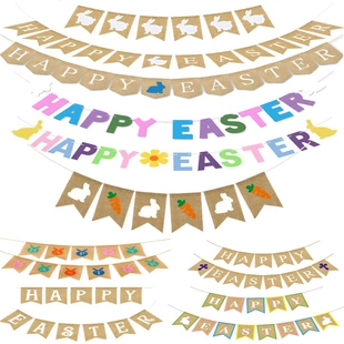 Баннер Happy Easter из мешковины фетровая гирлянда