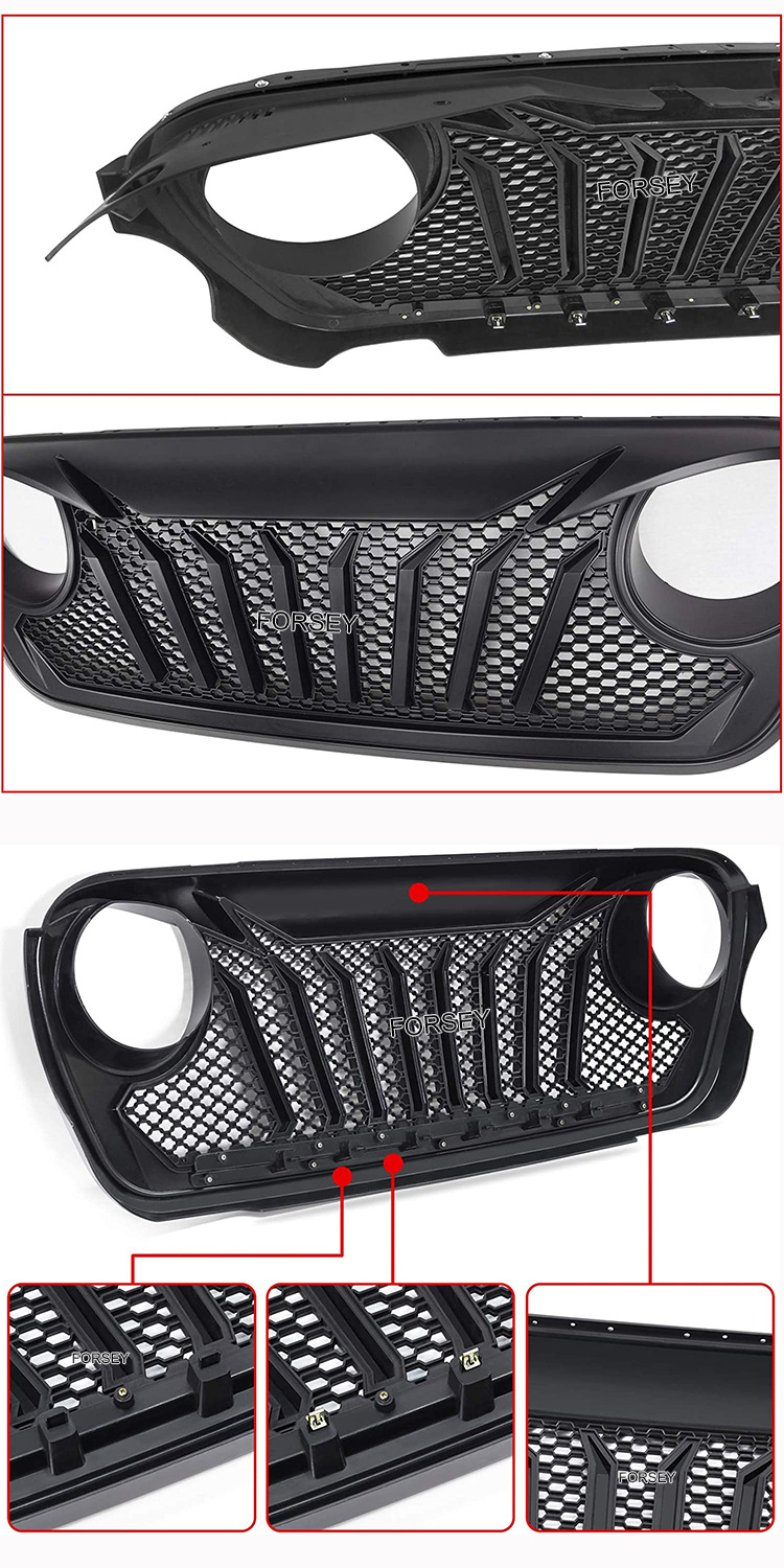 Suitable for 18-20 Jeep Wrangler JL front grille and front bumper center mesh