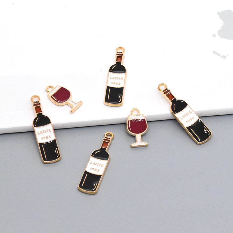 8g Weight Pendant Jewelry Making Type DIY Jewelry Accessories, Earrings, Keychain, Necklace Classification 10 Pieces Quantity Alloy Material Bottle, Wine Glass, Wine Bottle Pattern Simple Style, Classic Style Style Enamel, Stoving Varnish, Stoving Varnish Craft 10 Pieces Alloy Bottle Wine Glass Wine Bottle Pendant DIY Jewelry Accessories Earrings Keychain 8