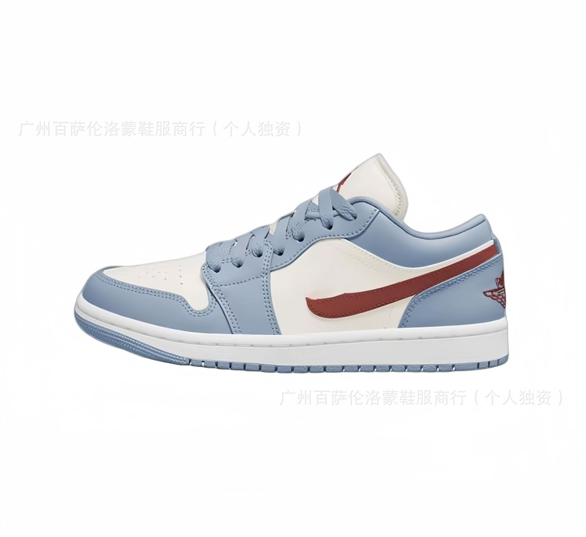 Aj1 top layer leather-white, blue and red