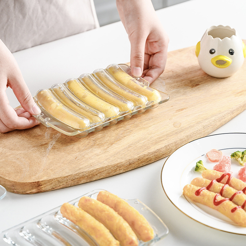 Phoenix Tempered Glass Sausage Baking Tray Mold for Baby and Children's Finger Sausages, High-Temperature Resistant for Oven Use