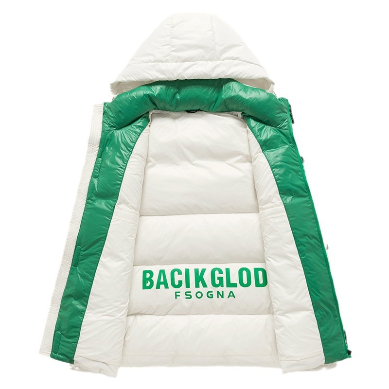 Neue beliebte dicke mit glänzender Oberfläche, keine Wäsche, modischer Trend, kältefeste Winterkleidung, Daunenjacke mit Kapuze, Herren_voghion.com