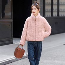 2025秋冬新款时尚皮毛一体百搭外套气质保暖洋气毛茸茸上衣HE5538