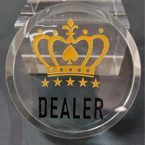 Texas poker round high-end acrylic crystal DEALER banker position Zhuang code pressure card button sign