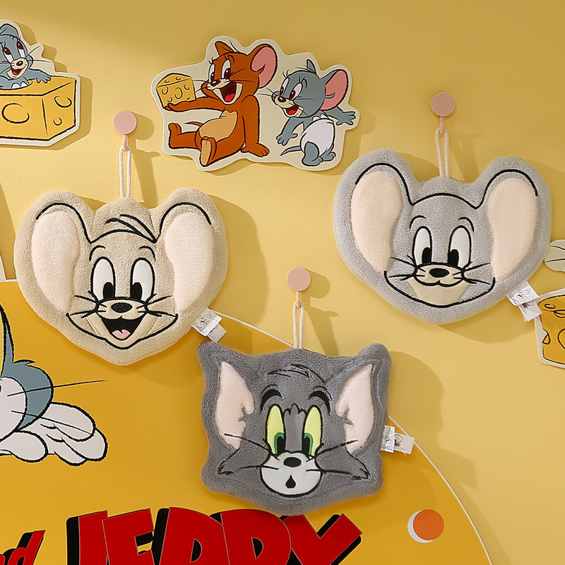 TomandJerry Tom Jerry Genuine Cartoon Cute Hand Towel Ornaments Hanging Absorbent Children's Hand Towel