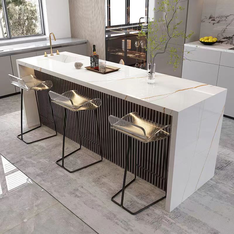 Marble Sideboard Bar Table Household Island Table Dining Table Integrated Open Island Table Cabinet Separate Bar Partition