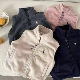 Children's Lambskin Vest Men's Autumn and Winter Children's Double-Sided Fleece Top Baby's Warm Waistcoat Women's Inner and Outer Wear