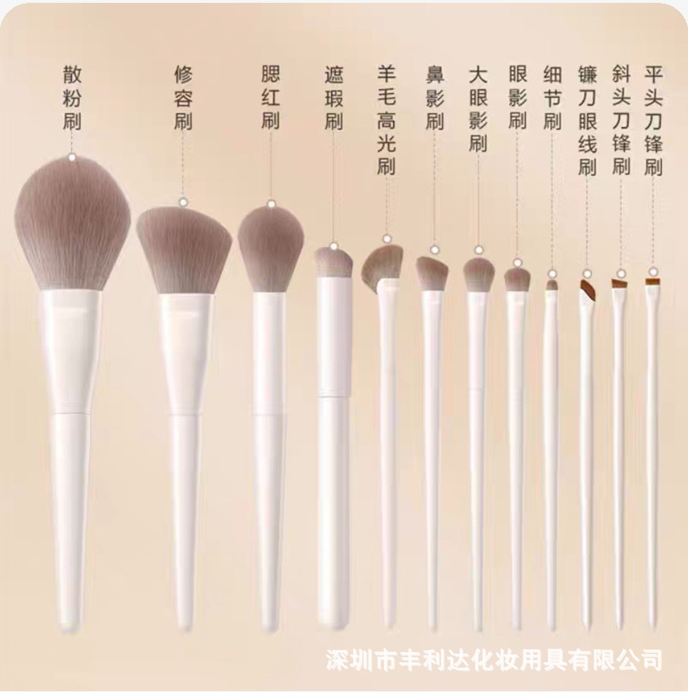 Cangzhou set de cepillo de maquillaje auténtico, cepillo de sombra de ojos, cepillo de pintura en polvo de sombra de nariz, cepillo de cuchilla para principiantes, cepillo completo para ojos