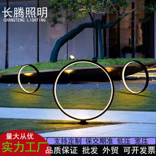 跨境LED圆圈灯户外防水草坪灯庭院景观装饰灯公园景区别墅圆形灯