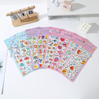 跨境新款动物字母泡泡贴纸儿童早教认知手工贴画卡通立体泡棉贴