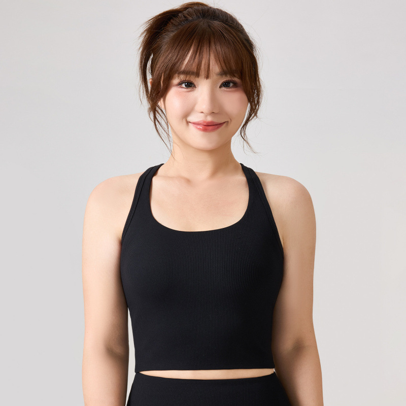 Nuevo chaleco de belleza desnudo con taza deportiva sexy apertado fuera de vestir camisa sin mangas para colgar el pecho colgante