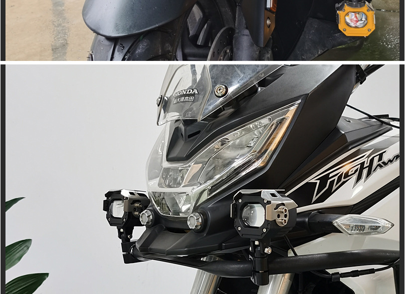MT50 motorcycle LED laser spotlight, high-brightness electric vehicle bulb, matrix high-low beam headlight, strobe bulb