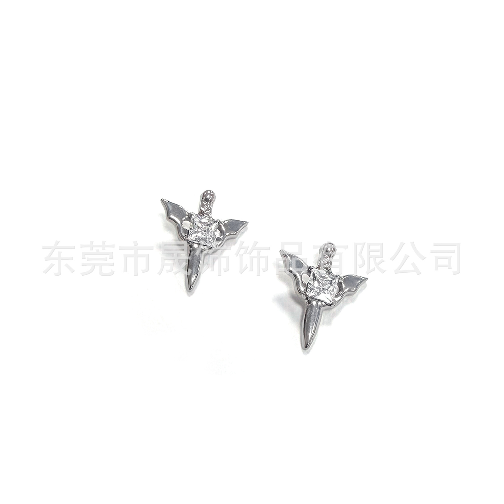 F136 Titanium Alloy 天使之剑 Ear Stud Studded 方 Cubic Zirconia Helix Cartilage Stud G23 Titanium Internal Thread Piercing Jewelry 头