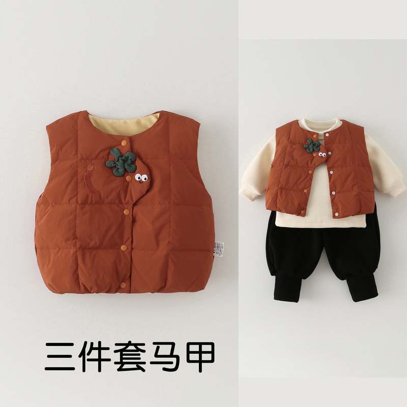婴幼儿秋冬新款宝宝羽绒马甲新国标轻薄90白鸭绒马夹外套羽绒衣服|undefined