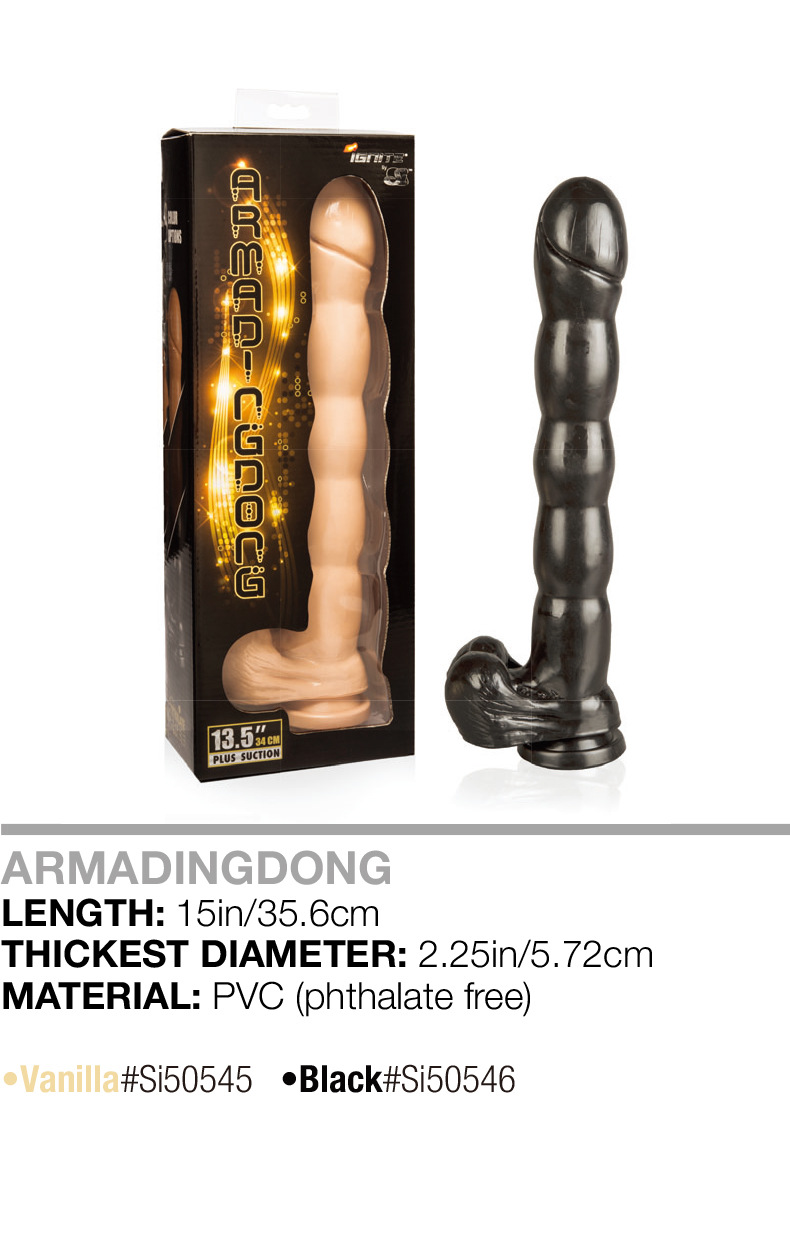 Caterpillar Textured PVC Dildo, Black Realistic Masturbation Stick for Adults — detail image 1