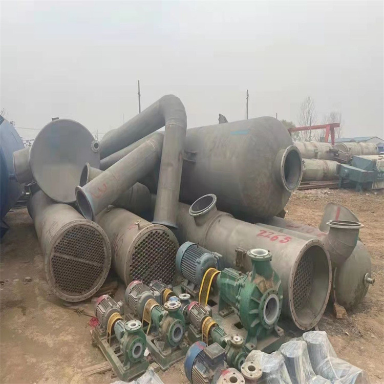 转让三效强制循环蒸发器 10吨钛材三效蒸发器到货一套