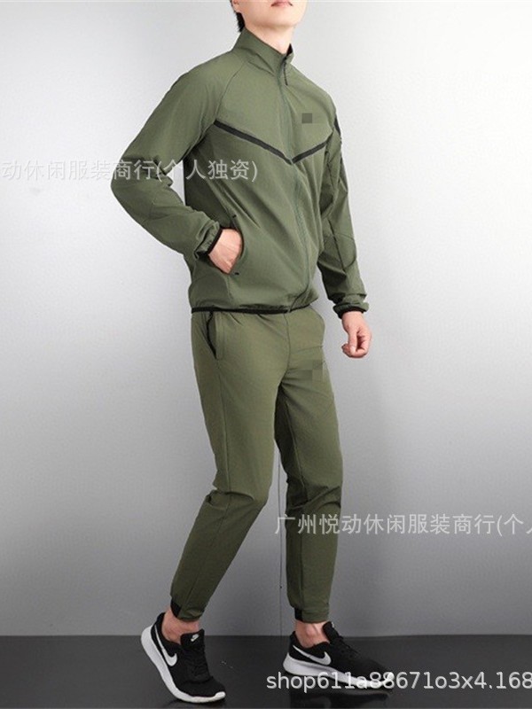 秋のスポーツとレジャースーツメンズ速乾性サイクリング朝ランニングトレーニング陸上競技フィットネスジッパージャケットトレーニング服