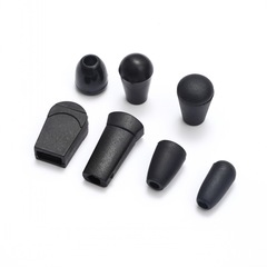 匯聚輔料廠家供應黑白色透明塑料吊鐘輔料圓形繩頭吊鐘收尾扣