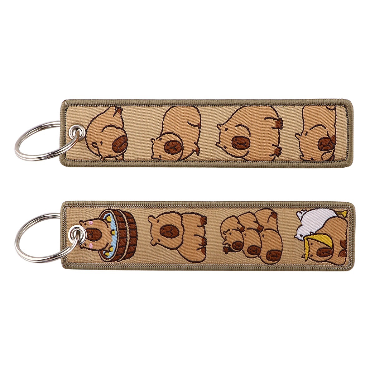 Ratón de dibujos animados Capibara animal tejido llavero gato Cordón de gato Certificado de oficina del estudiante adornos de tela llavero